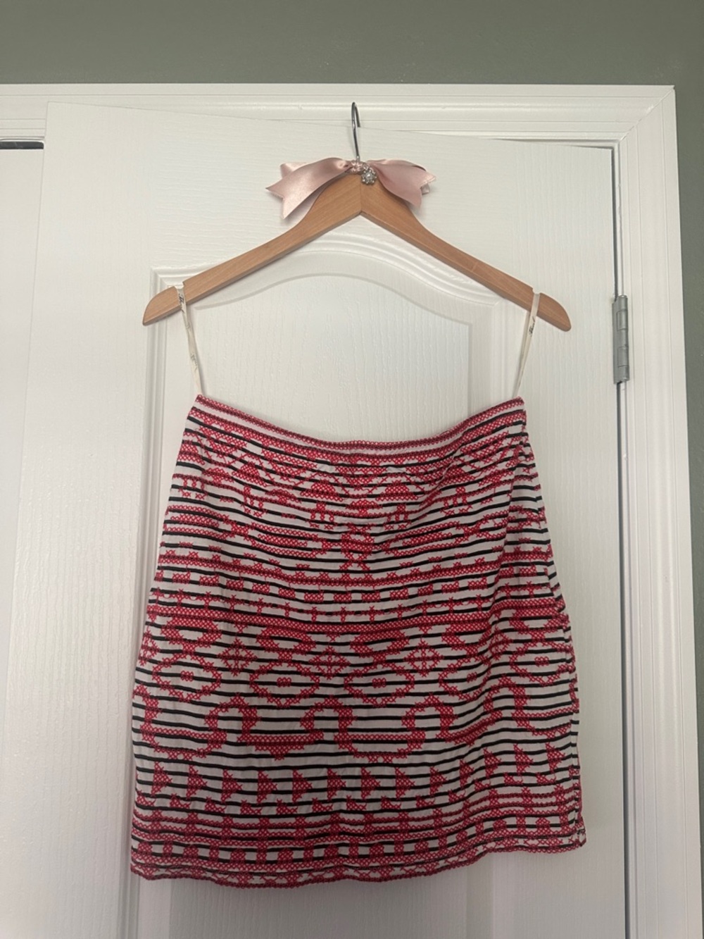 THML Red and White Patterned Women's Skirt